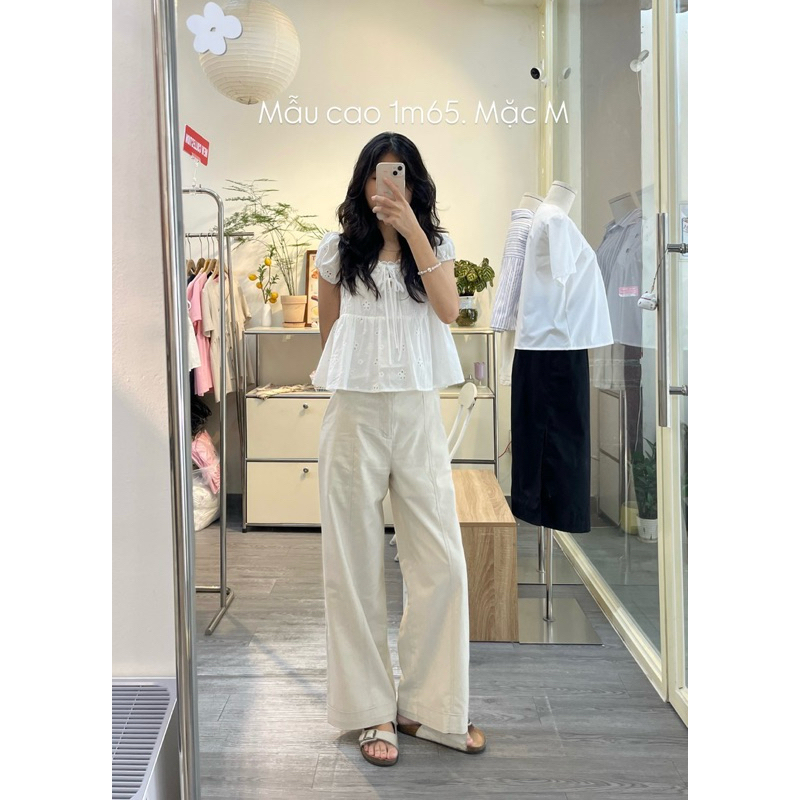 MODEN - Quần nữ linen form suông - MOZY