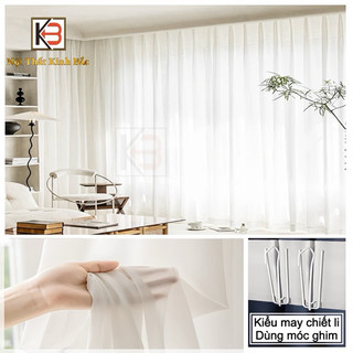 Rèm cửa voan lụa KB02- rèm cửa chất liệu voan lụa trắng mềm mại nhiều mẫu mã