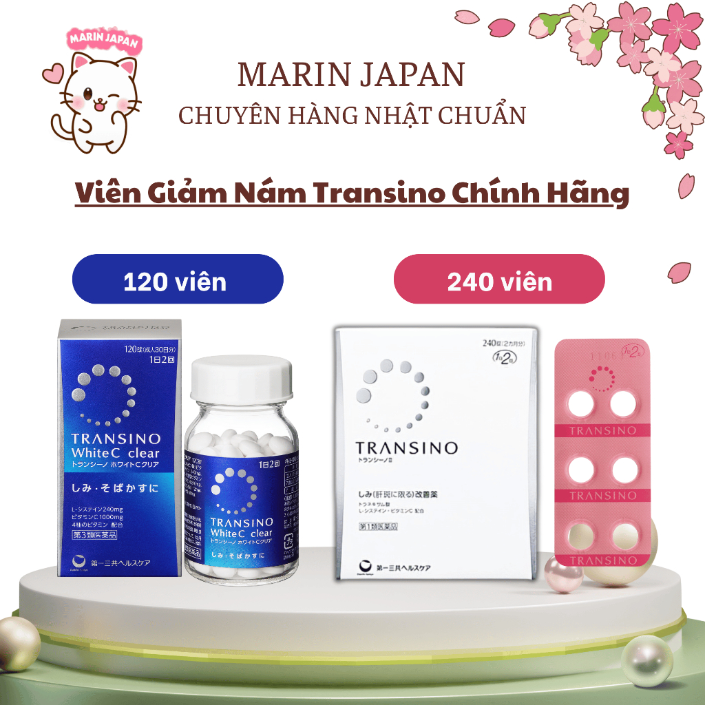 Hộp tinh chất Transino Nhật Bản Chính Hãng 120 viên