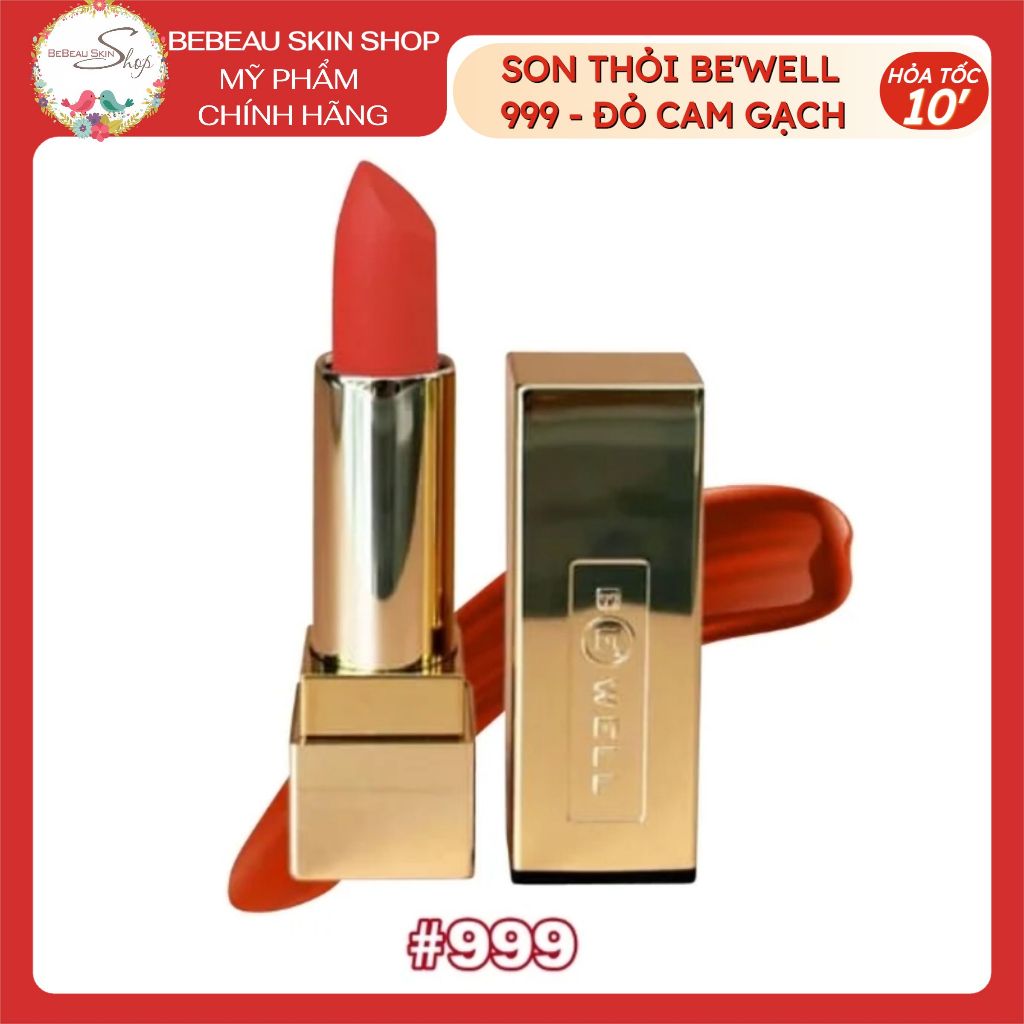 SON THỎI BE'WELL LOVE SWEET MATTE LIP STICK LIMITED EDITION 999 ĐỎ CAM GẠCH