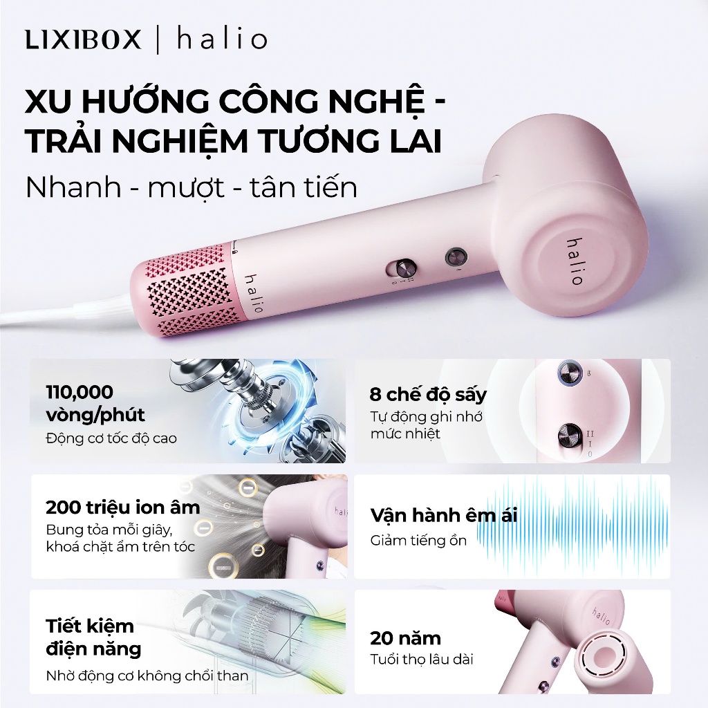 Máy Sấy Tóc Halio High Speed Ionic Hair Dryer | BigBuy360 - bigbuy360.vn