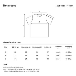 MONAT BLUE Tee Basic 24 - Áo thun basic in logo chất cotton unisex