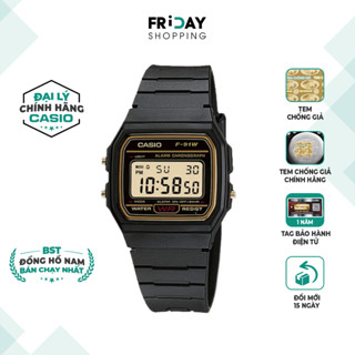 Đồng Hồ Casio Nam Điện Tử F-91WG-9QHDF Mặt Vuông Dây Cao Su Chính Hãng