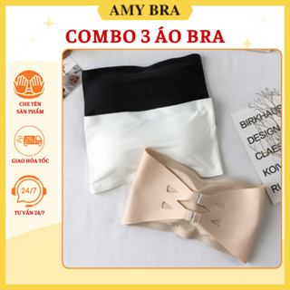 Combo 3 Áo Bra Nữ Không Dây Đúc Su Cài Sau Mát Lịm - Set 3 Áo Ngực Không Dây Mút Mỏng AMYBRA B8883