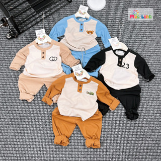 Bộ dài tay bé trai vải thun tăm, đồ bộ dài tay thu đông cho bé trai form chuẩn đẹp