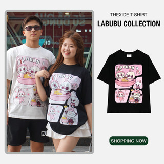 Áo Thun THE XIDE in hình LABUBU HỒNG Chính Hãng Unisex Form Rộng Oversize Premium Cotton 100% 270gsm