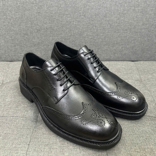  Giày Da Nam Derby Wingtips Brogue Thương Hiệu VIBOTS Cao Cấp Bền Bỉ Sang Trọng Giày Derby Hoạ Tiết Đục Lỗ Phối Màu Đen 