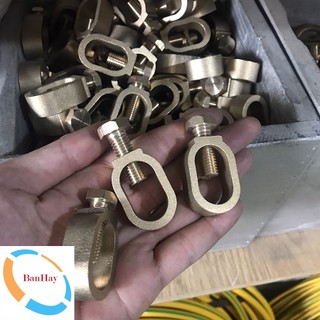 Cọc Tiếp Địa đồng vàng Phi 14 dài 1m5( Kèm ốc xiết cáp)