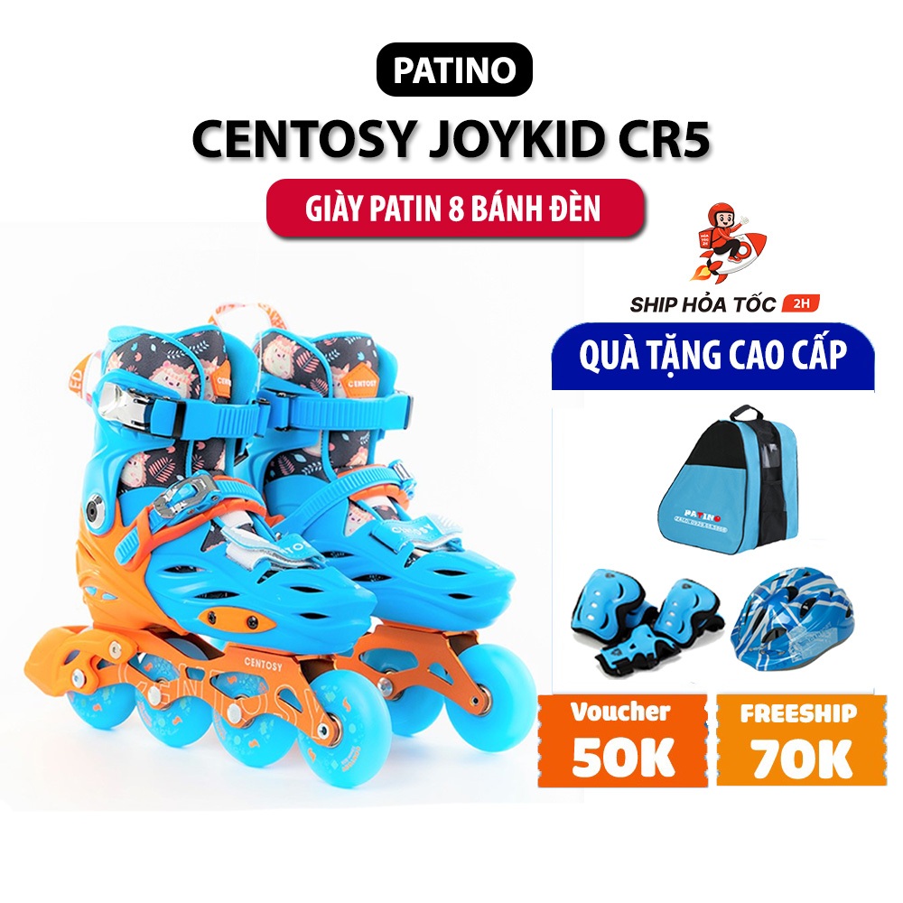 Giày trượt patin trẻ em Centosy Joy Kid CR5 - 8 bánh đèn, form chắc chắn - hàng chính hãng