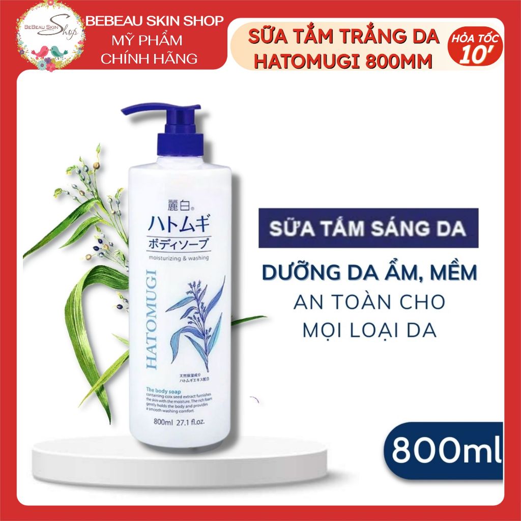 SỮA TẮM HATOMUGI Ý DĨ 800ml - Bebeau