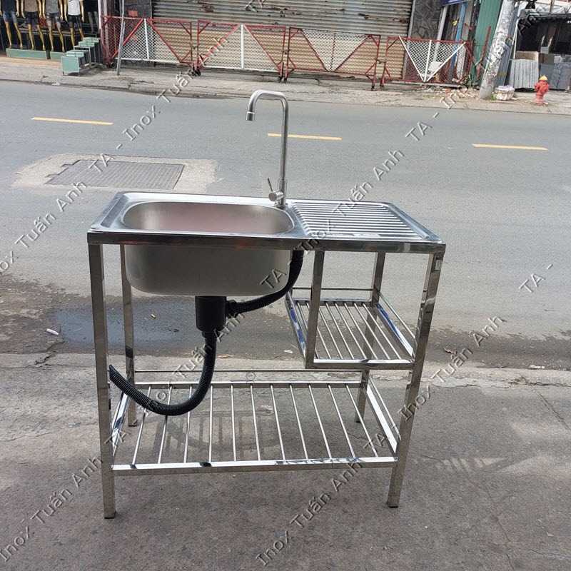 Chậu rửa chén inox - Chậu rửa chén có chân CR01B