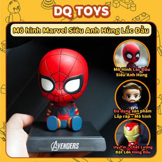 Mô hình siêu nhân siêu anh hùng lắc đầu marvel DC Ironman Captain Người Nhện Thanos decor trang trí ô tô cao cấp DQ TOYS