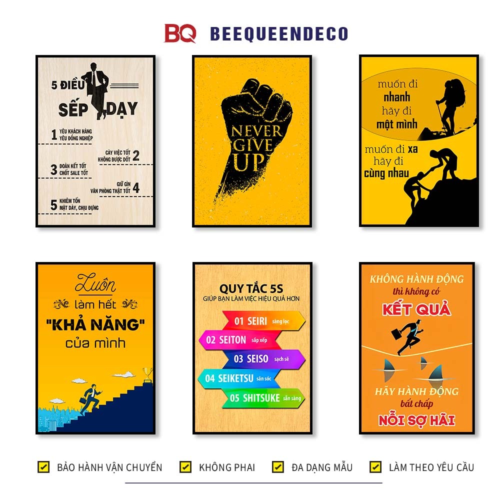 Tranh Slogan Văn Phòng Quy Tắc 5S Trong Văn Phòng - Công Sở
