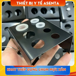 Khay thép đựng chum mực xăm - làm từ kim loại bền, đẹp, rắn chắc
