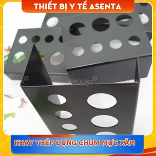 Khay thép đựng chum mực xăm - làm từ kim loại bền, đẹp, rắn chắc