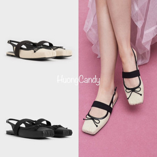 Giày búp bê CK ba lê mũi vuông nơ(hàng sẵn)