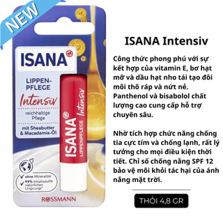 Son dưỡng môi Isana, dưỡng ẩm cho môi, bảo vệ đôi môi khô -Nội Địa Đức