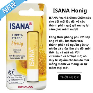 Son dưỡng môi Isana, dưỡng ẩm cho môi, bảo vệ đôi môi khô -Nội Địa Đức