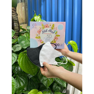 THÙNG 100 CHIẾC KHẨU TRANG 5D NHẬT MINH 2 MÀU ĐEN TRẮNG NGĂN KHÓI BỤI CHE NẮNG HIỆU QUẢ