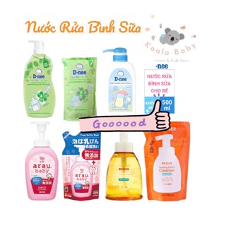  Nước Rửa Bình Sữa Dnee - Wesser - Arau Baby Dạng Chai  Túi Nhiều Loại 
