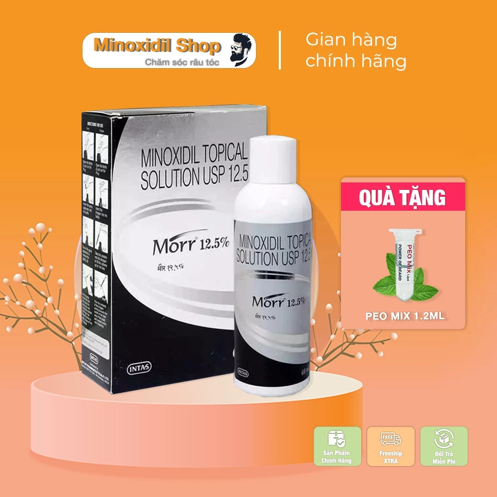 Minoxidil mọc râu tóc morr 12.5% lỏng