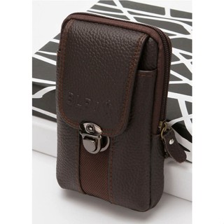 Bao da cao cấp đựng điện thoại đeo hông thương mại hai lớp 6.3 inch Shalla K391