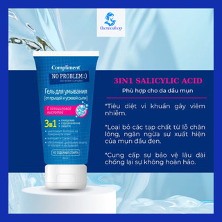Gel rửa mặt Compliment No Problem giảm viêm, mụn, chăm sóc da