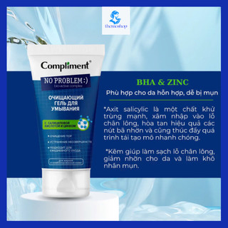 Gel rửa mặt Compliment No Problem giảm viêm, mụn, chăm sóc da