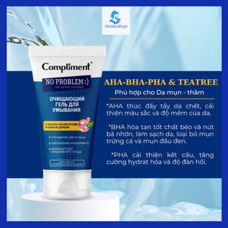 Gel rửa mặt Compliment No Problem giảm viêm, mụn, chăm sóc da