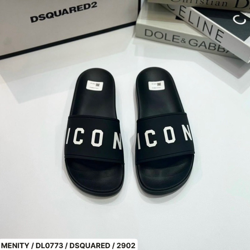 Dép Nam Quai Ngang Unisex DSQ 2 ICON bản mới nhất. Dép Dsquared2 icon hót 2024