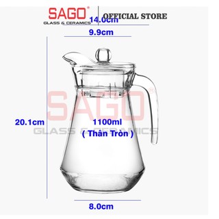 Bình thủy tinh Sọc 1000ml
