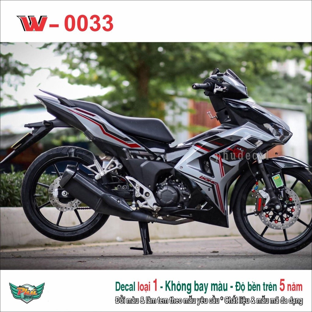 Tem rời Winner X bạc đỏ đen 2022