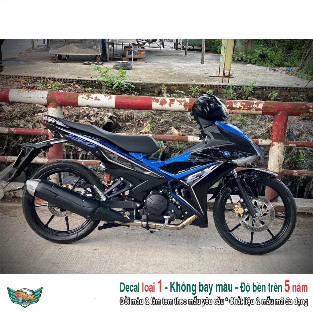Tem rời Exciter 150 đen xanh Ex (1)