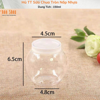 HŨ THUỶ TINH SỮA CHUA TRÒN BẦU 150ML Nắp Nhựa....