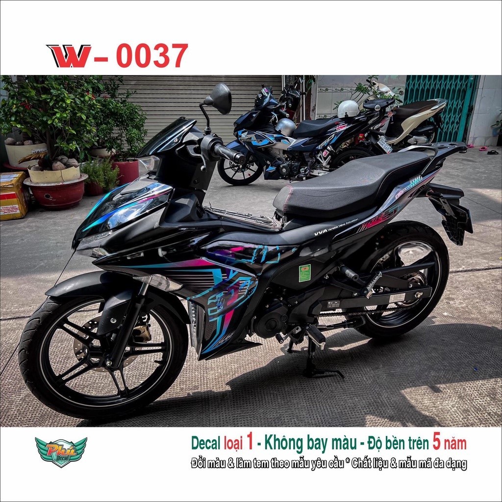 Tem rời Exciter 155 đen 7 màu 1