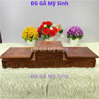 Đế Tam Cấp Đôn Gỗ Tam Cấp thờ gỗ hương cao cấp để bát hương tượng sơn pu bóng, Đồ gỗ MỸ SINH
