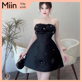Váy cúp dây cổ bèo nhún ngực đính ngọc