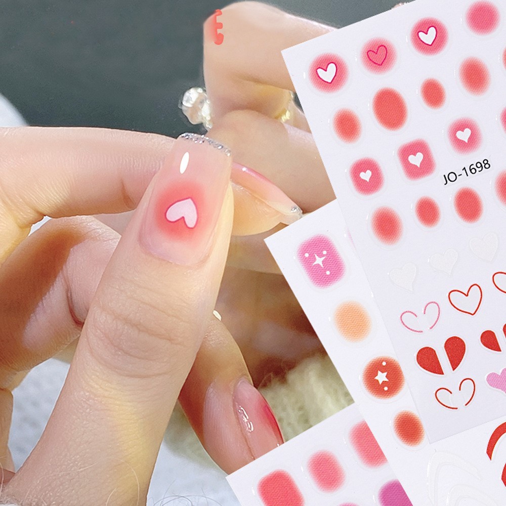 sticker trang trí nail hinh tim