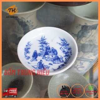 Chén, đĩa lẻ men lam Bát Tràng