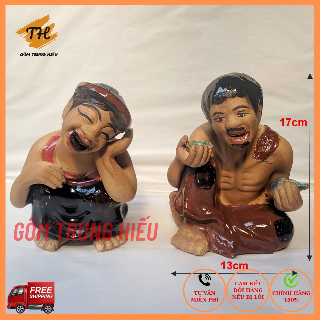 Tượng gốm Bát Tràng Chí Phèo - Thị Nở