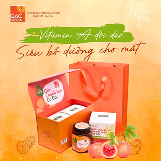 Hộp quà tặng 2 hũ gấc chanh leo đường phèn cô đặc Gấc Garden giúp bổ mắt cho trẻ em, người già, da mịn sáng đẹp hũ 550g