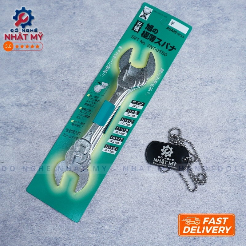 [Made in Japan] Bộ cờ lê siêu mỏng 2 đầu miệng ASAHI SNT 0550