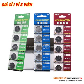 1 vỉ 5 viên pin cúc 3V CR2032 CR2025 CR2016 pin nút cho Cmos, điều khiển, chìa khóa ô tô, xe máy, cửa cuốn