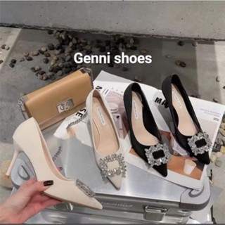 (Chân gầy mỏng LÙI 1 SIZE) Giày cao gót. Giày kín gót  đá vuông, chất da mịn, gót nhọn 9cm (Mã D3)