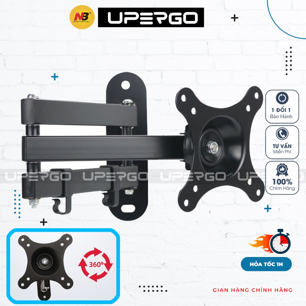 CP103 | Giá Treo Màn Hình Máy Tính Gắn Tường Upergo CP103 17 -  32 Inch Trục Màn Xoay 360độ