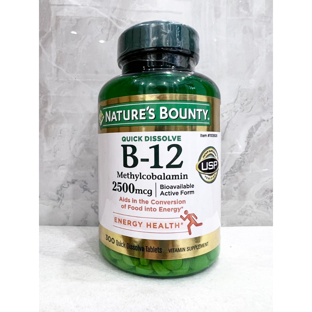 Date T1/2028_ Viên uống Nature’s Bounty Vitamin B12 2500mcg 300 viên của Mỹ