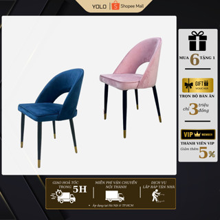 Ghế ăn YOLO Saarinen bọc nỉ, chân sắt nhập Kkhẩu cao cấp hiện đại | căn hộ chung cư gia đình