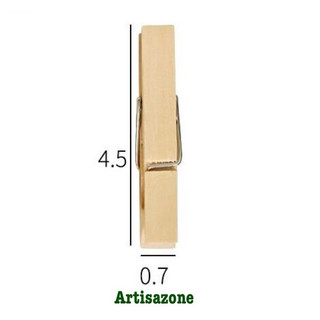 Kẹp gỗ trơn - (Size 3,5cm/ 4,5cm x 7mm) - Set 30 chiếc kèm dây