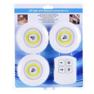 Bộ 3 Đèn LED Dán Tường Mini Thông Minh MURO Longer Light có chức năng hẹn giờ và Remote Điều Khiển Từ Xa [ĐÈN MORO]