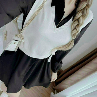 Đầm nữ cotton lạnh dài tay cổ sơ mi kèm khoác gân 3 màu y hình